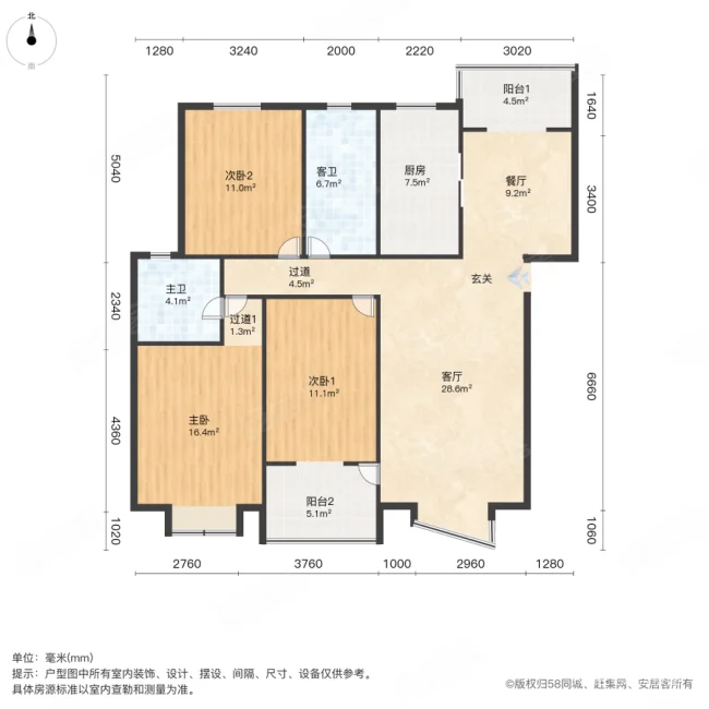 金色港湾3室2厅2卫136㎡南北99.9万