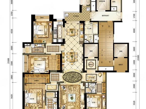 南宁青秀东盟商务华润幸福里物业直租华润幸福里5室3厅4卫281平南北