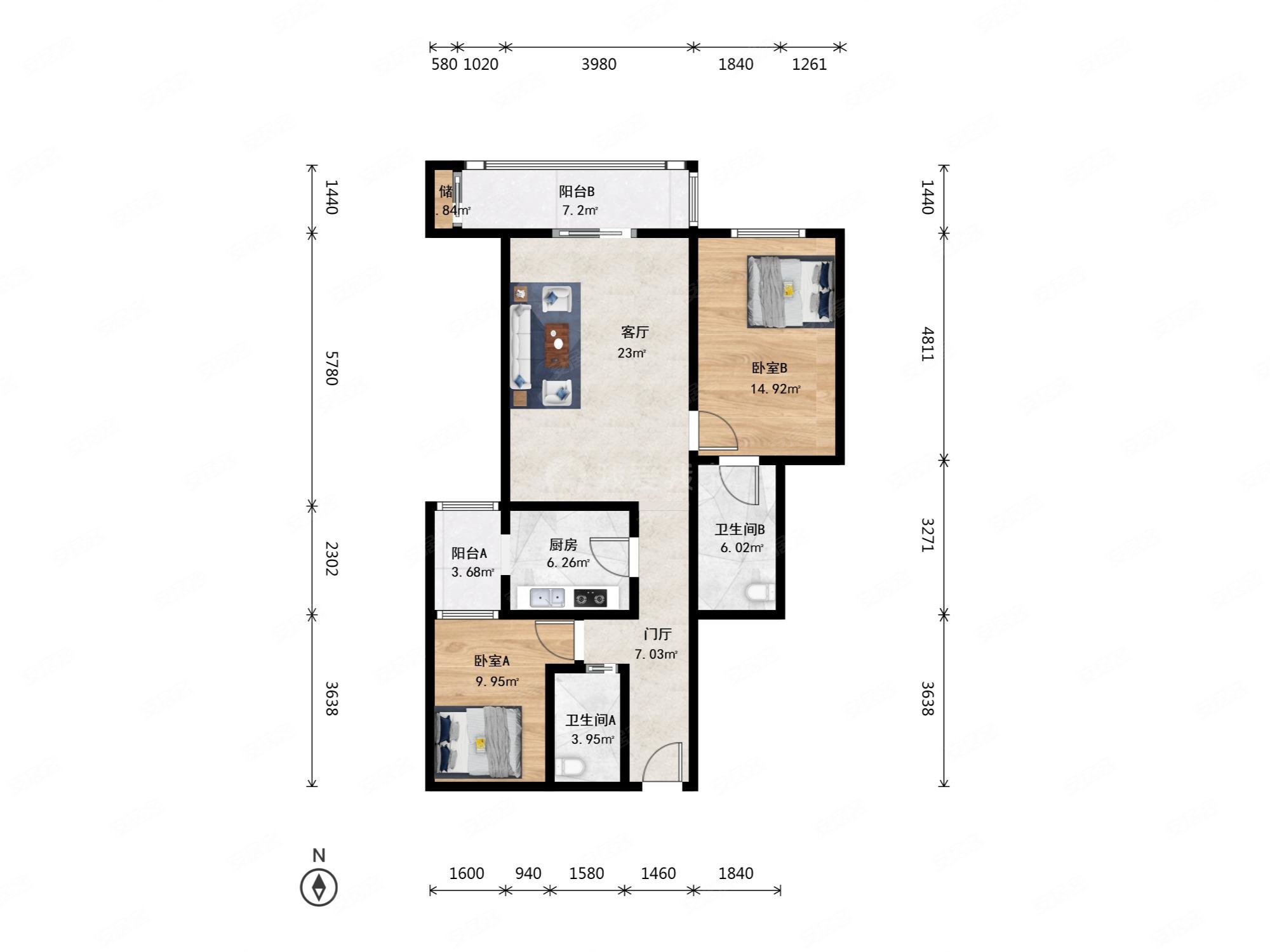 紫竹花园紧邻紫竹公园北向两居室随时签约
