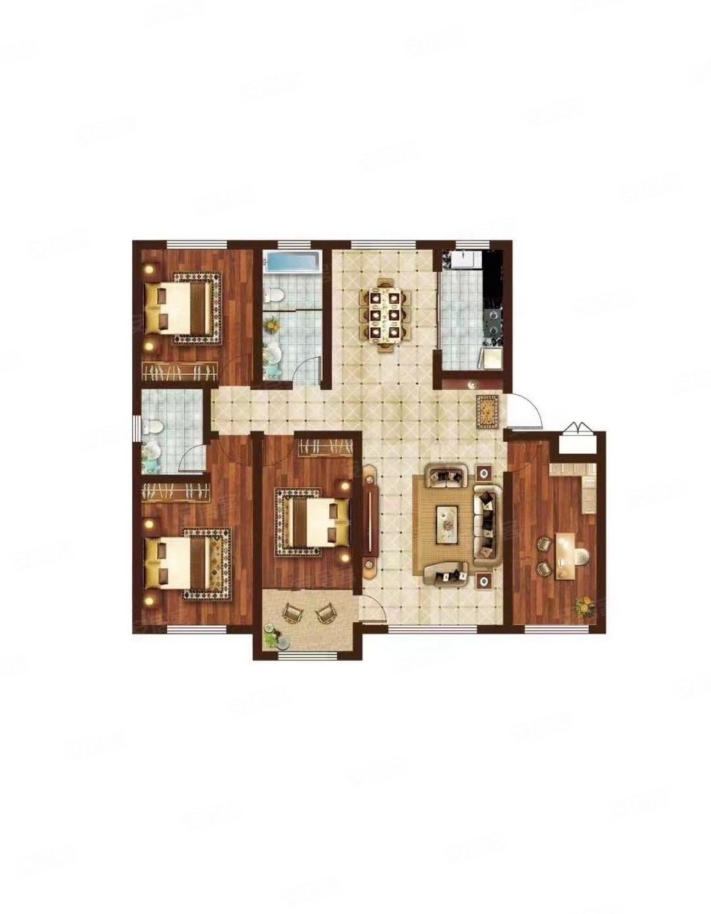 齐鸿橄榄郡3室2厅2卫123㎡南63万
