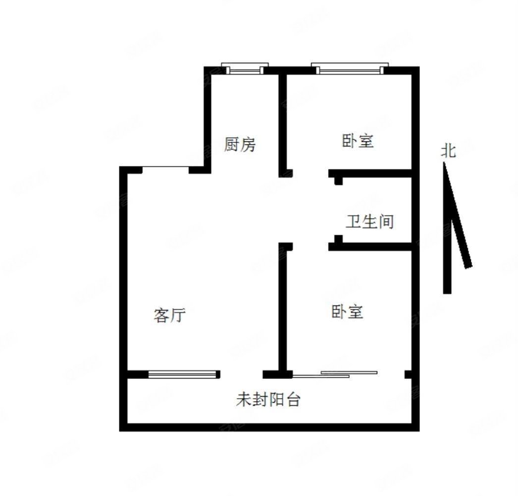 城市理想小区2室2厅1卫60㎡南北40万