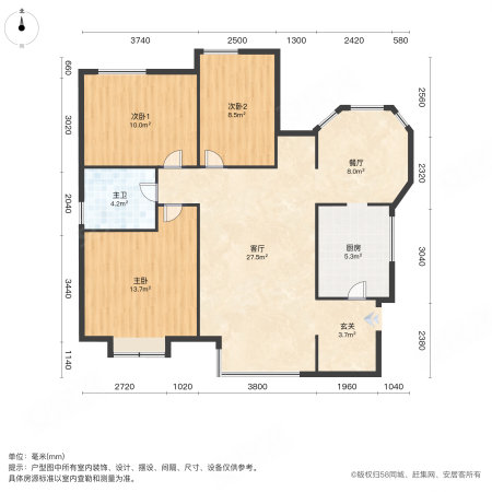 荔城玉锦园(西区)3室2厅1卫108㎡南163万