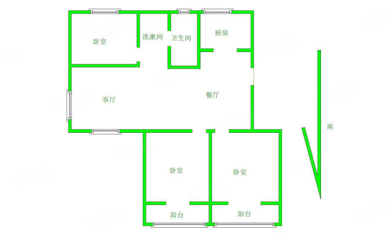 城市花园(西工)3室2厅1卫123.48㎡南北86万