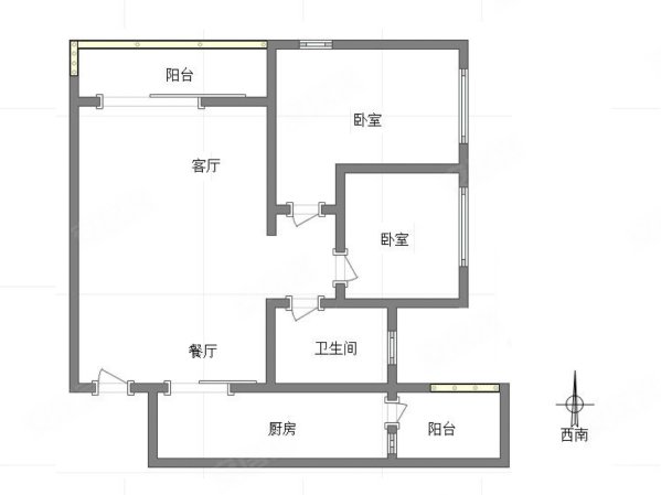 恒大绿岛新城(G区)2室0厅1卫81㎡东北50万