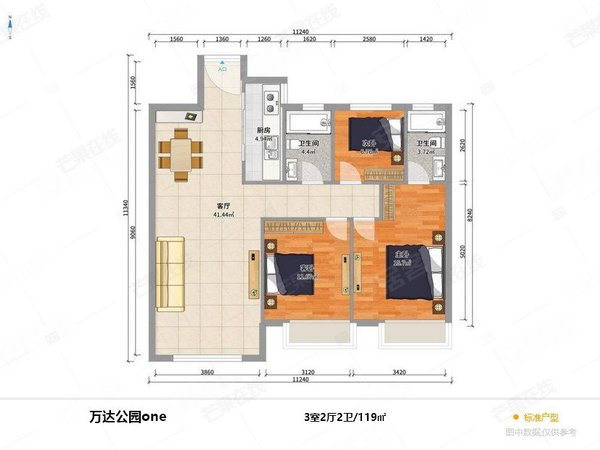 3业主急租万达公园one,豪华装修,临近龙湖天街万达广场,浑南租房-沈阳