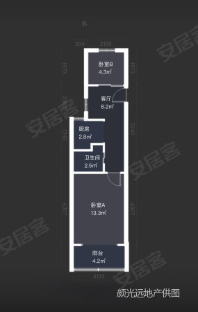 西方巷24号小区2室1厅1卫45㎡南北240万