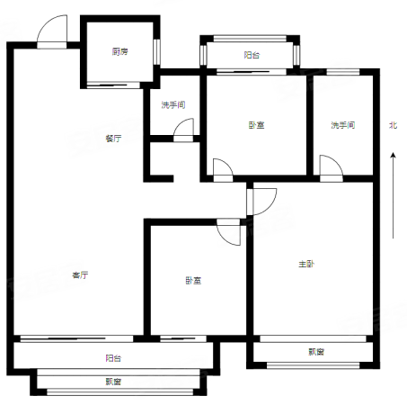首创禧悦学府(南区)3室2厅2卫105.01㎡南94万