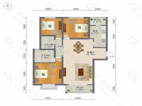 京南一品3室2厅2卫143.99㎡东北174万