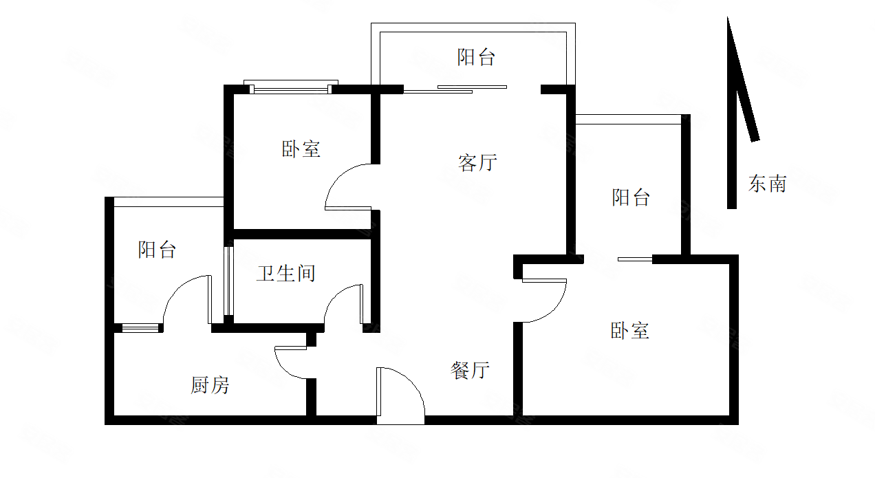 旭日华庭2室2厅1卫90㎡东南90万