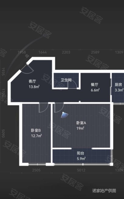 宏孚小区2室2厅1卫85㎡南北75万