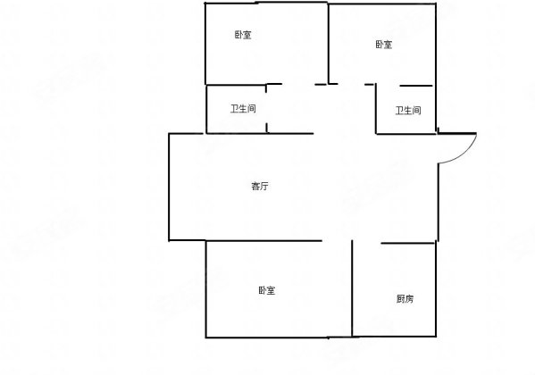 水韵小区3室2厅2卫127㎡南北65万