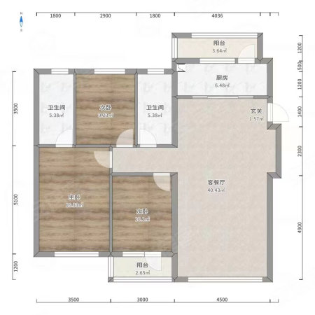 宏运凤凰新城二期3室2厅2卫115㎡南北58万