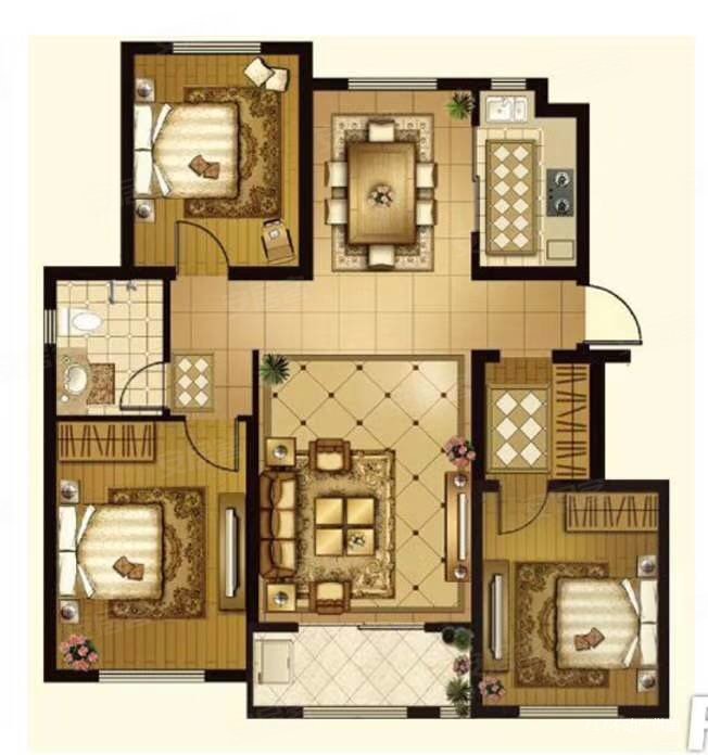 东部中麓府精装修3室2厅2卫房主急售