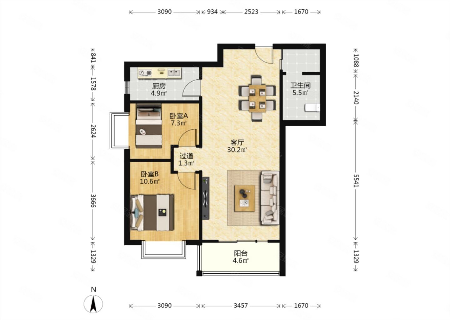 近地铁纯南户型采光视野好百米楼间距