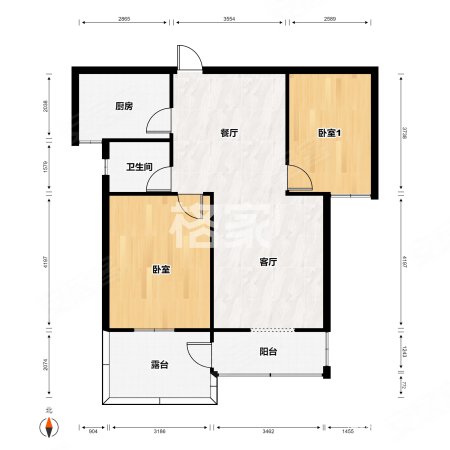 旭日天都(二组团)2室2厅1卫82㎡南68.8万