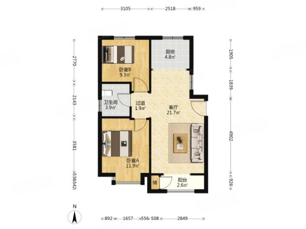 芳庭雅苑 带电梯 h户型 南开区商品房 次新房房龄新