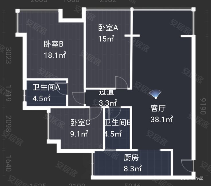 富力桃园(二期)3室2厅2卫116.31㎡南北125万