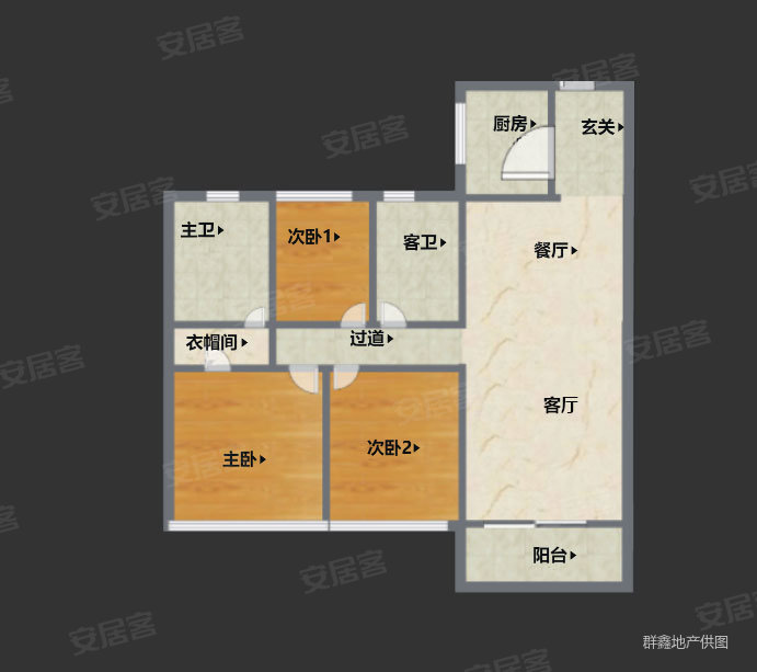 大壮名城3室2厅2卫94.52㎡南375万