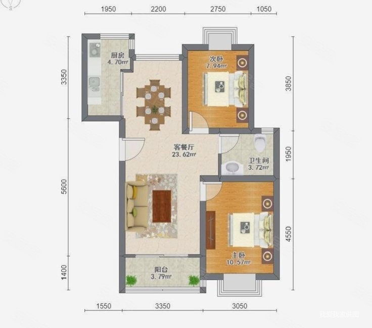 和欣国际花园(公寓住宅)2室658.00万元难得的好户型急售