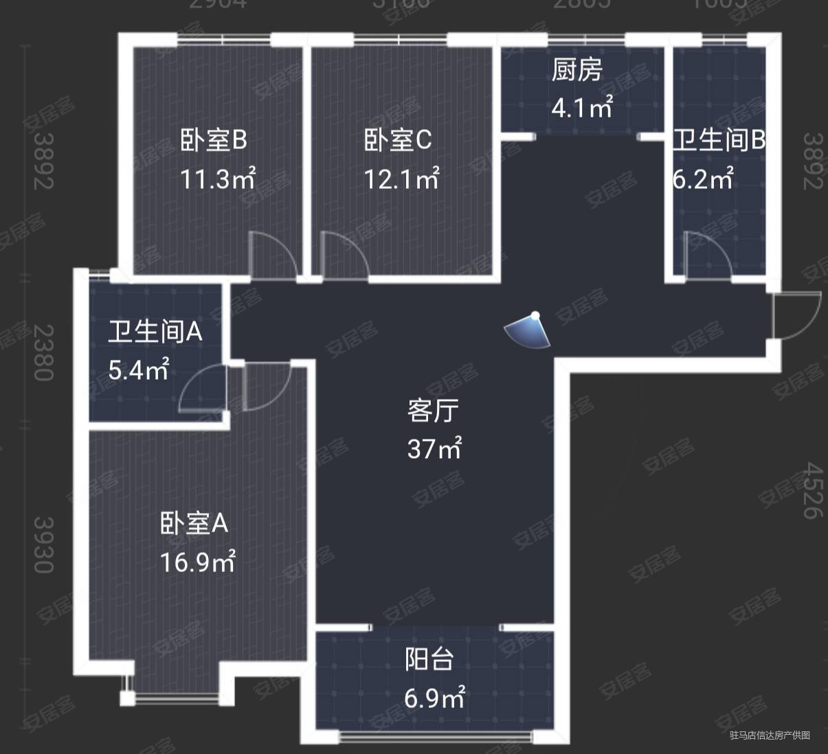 蓝天卡梅尔小镇3室2厅2卫138㎡南北88万