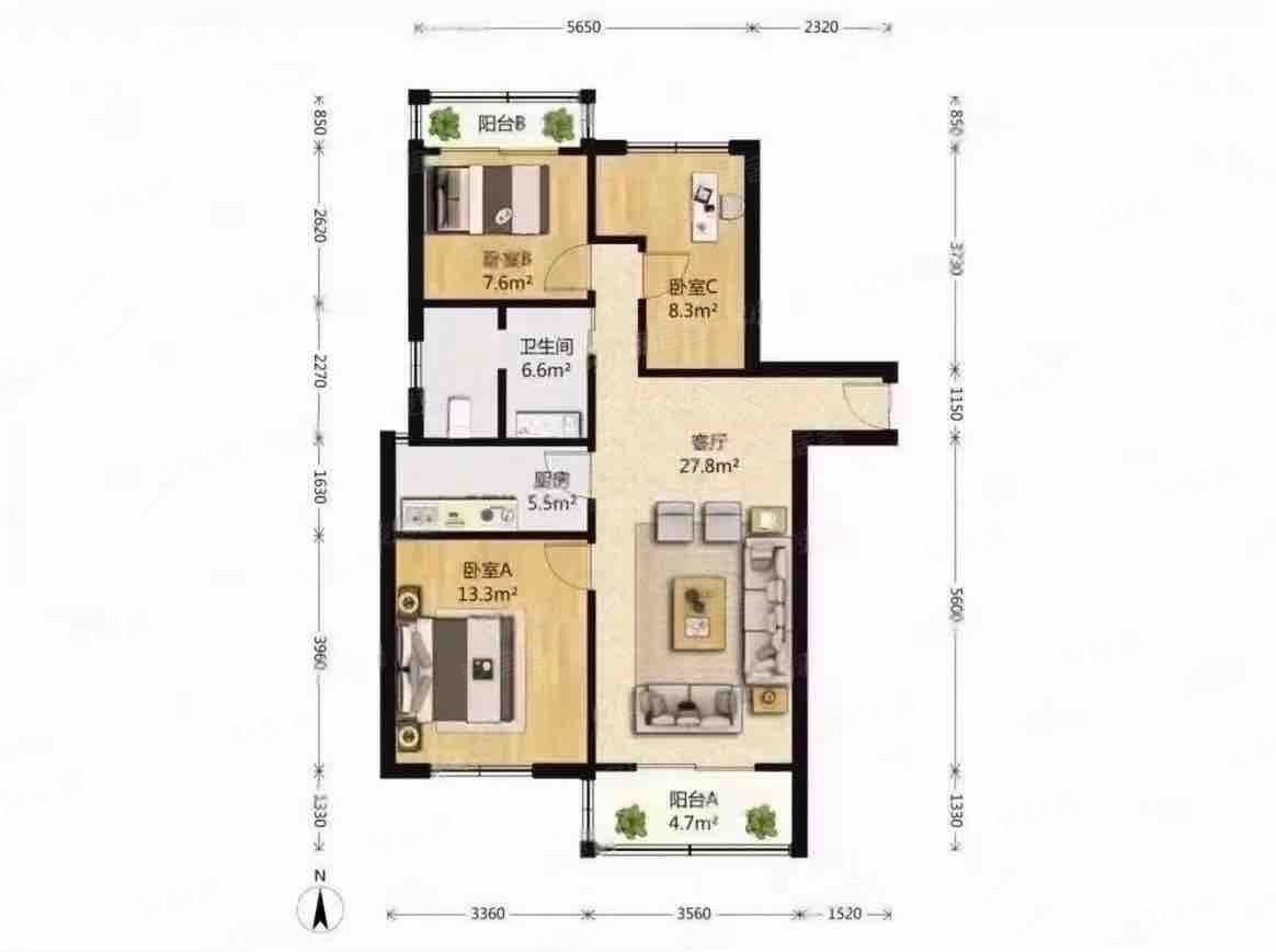 东苑佳和园交大正轨三房 有户型!中心位置!业主诚意出售!