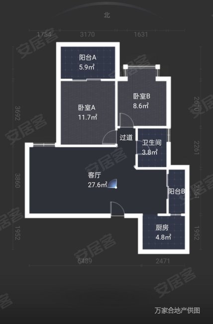 东立国际花城2室2厅1卫79.07㎡北94万