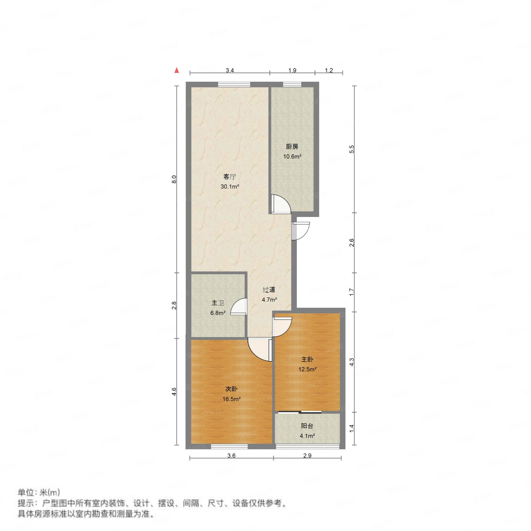 匡山小区琪鑫苑(匡山小区112-113,119-130号)2室2厅1卫103.5㎡南北110万