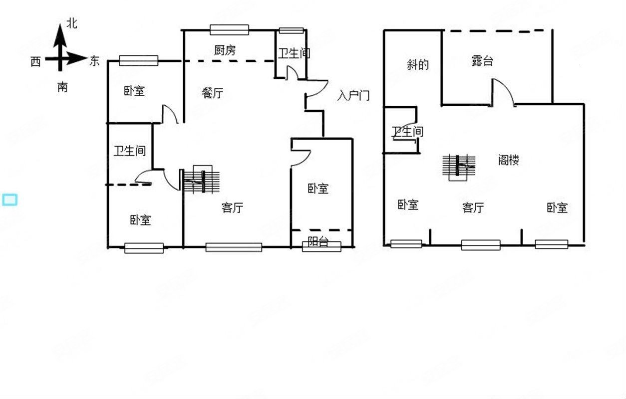 高新区5层电梯洋房顶层复式上下200平纯平顶出税