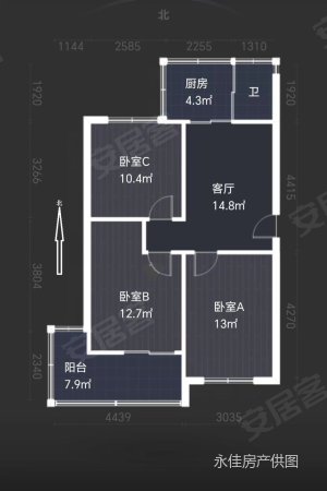 广平小区3室1厅1卫73.64㎡南北69万