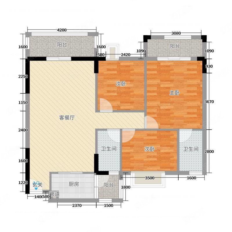 新城名居3室2厅2卫121.94㎡东南58.8万