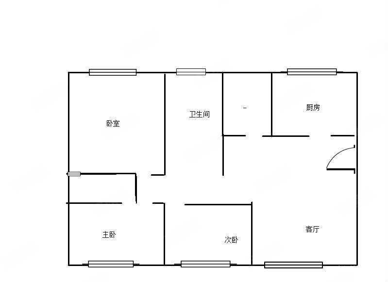 星港阳光城3室2厅2卫124.56㎡南北45万