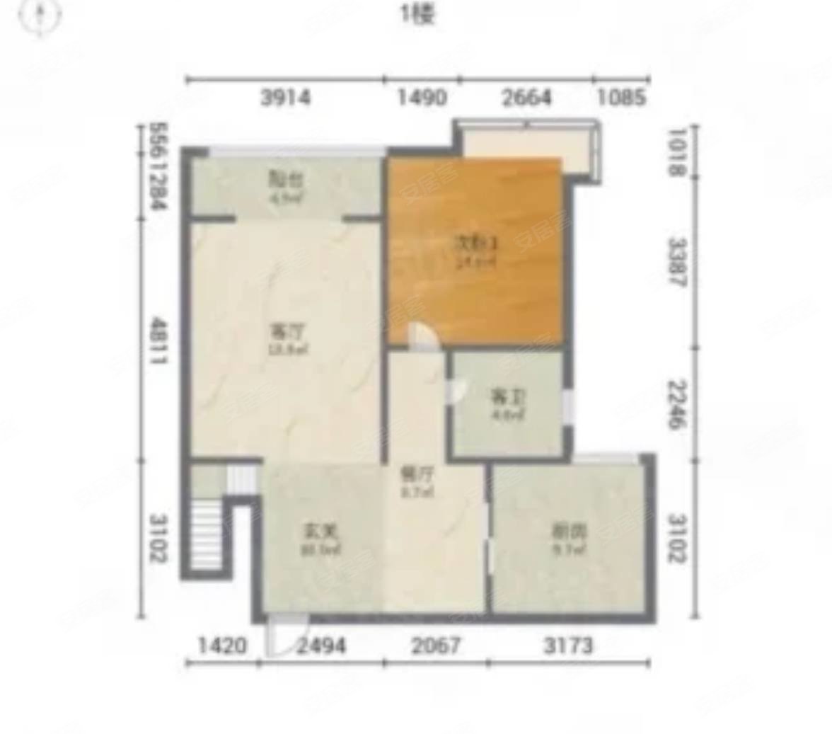 吾悦华府(二期)3室1厅3卫210㎡南北220万