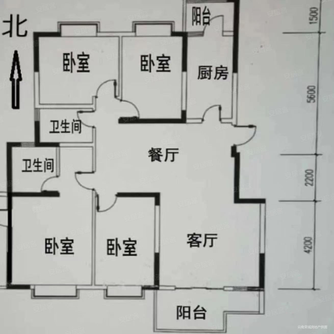 华都花园B区4室2厅2卫138.23㎡南北145万