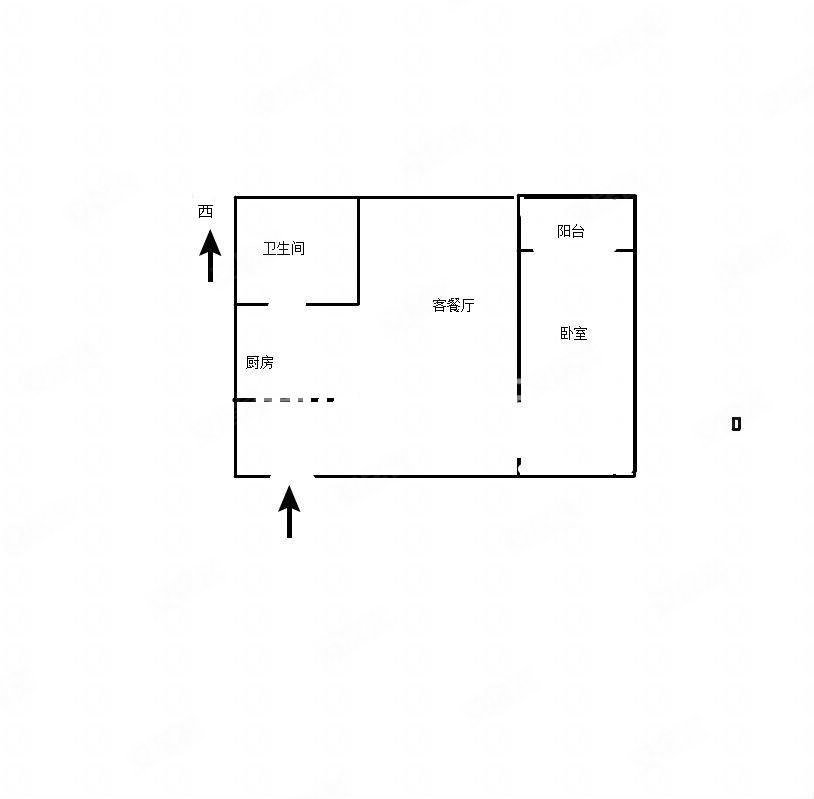 明月华庭1室1厅1卫41.07㎡南45万