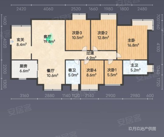 富力城5室2厅2卫142㎡南90.8万