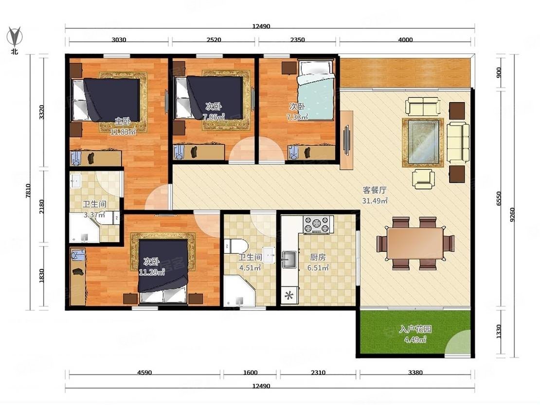 海骏达商圈电梯四房两卫实用面积大户型方正南边对流