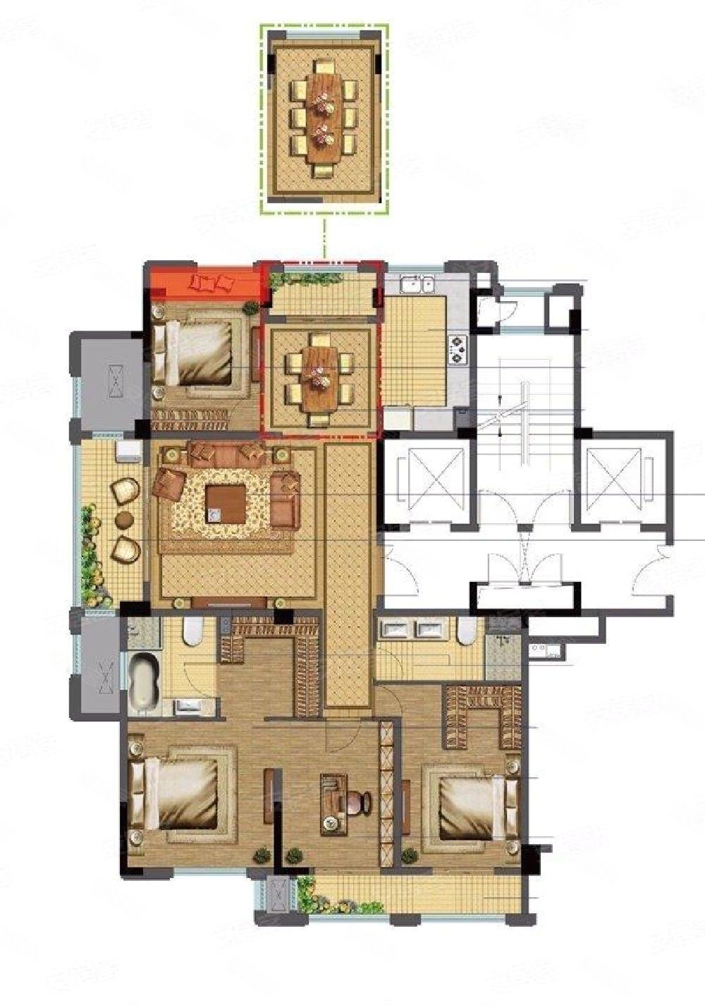 星澜府3室2厅2卫85.66㎡南北76万