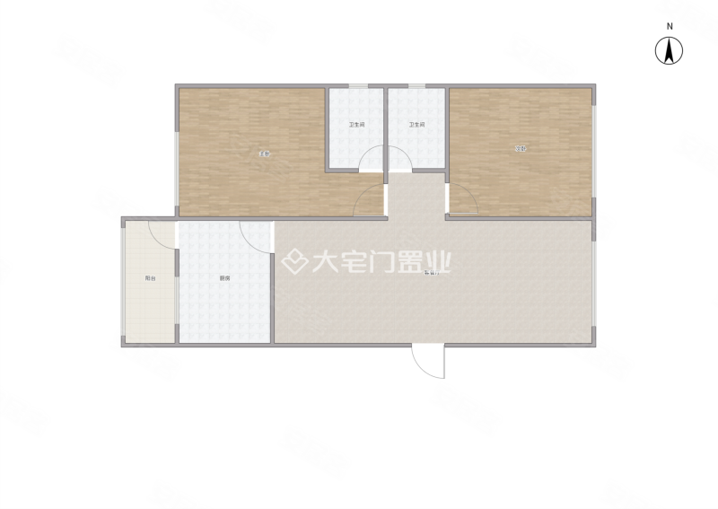 日潭庄苑2室2厅1卫86㎡南北42万