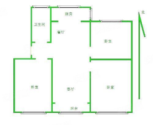 河北工艺美校宿舍3室2厅1卫80㎡南北57万