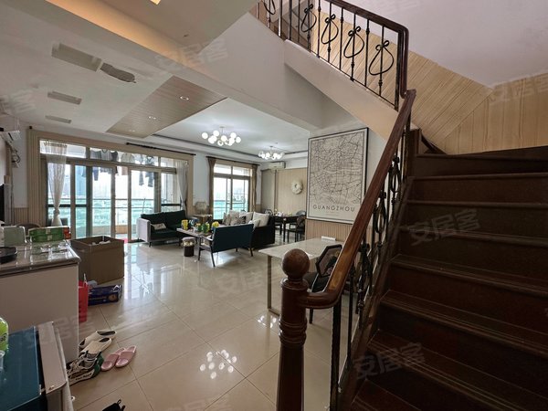 广州海珠广州塔珠江帝景苑顶层复式5房,双主套,带平台花园,望江望广州