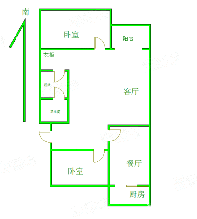 康庄住宅小区2室2厅1卫82.27㎡南北78万