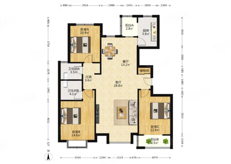 高新容园户型图图片