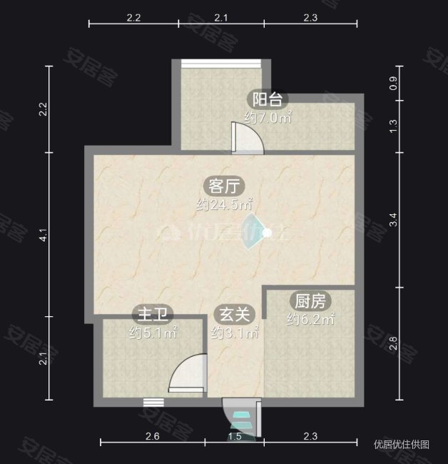 保利溪湖B区1室1厅1卫68㎡南北37.8万