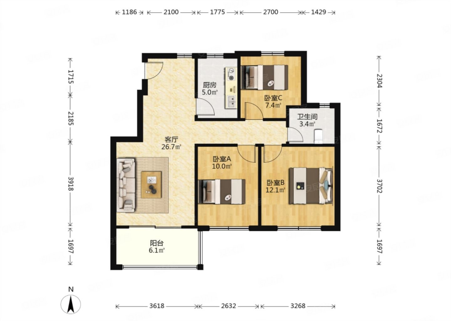 紫金华府二期小区新正规商品房高楼层采光充足
