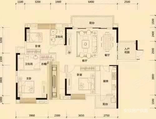 锦绣天成3室2厅2卫118㎡南112万