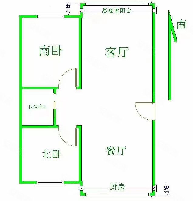 六合嘉际2室2厅1卫106㎡南北45.8万