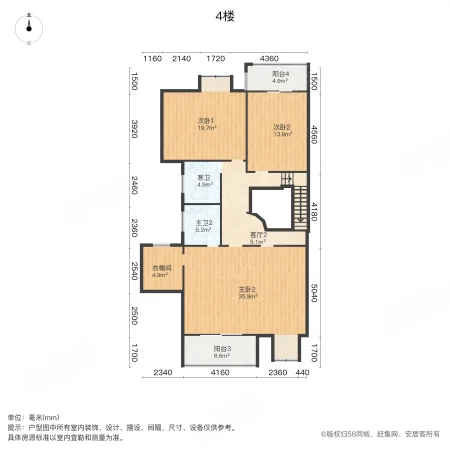 美庐天籁别墅5室3厅3卫365㎡南508万