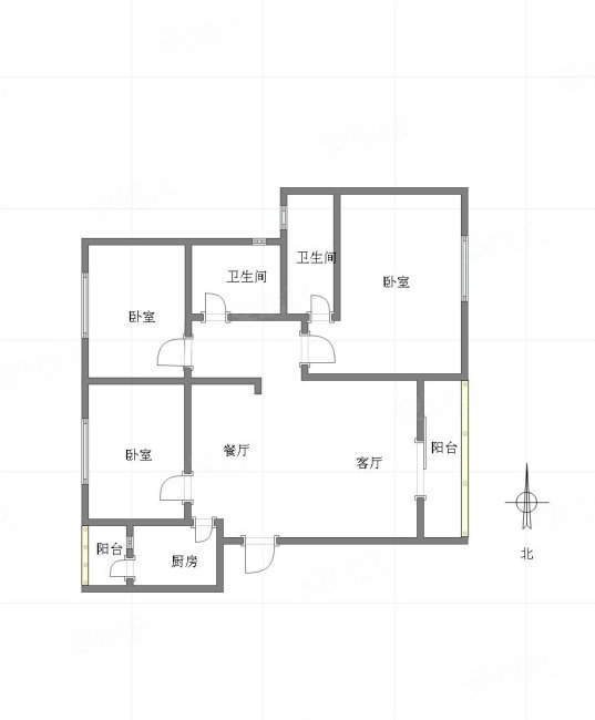 阳光城文澜府3室2厅2卫100.73㎡北84.5万