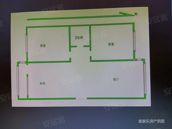 西盛苑2室1厅1卫60.08㎡南北11.7万