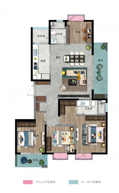 众安白马御府4室2厅2卫160㎡南北220万